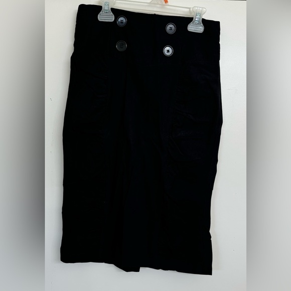 Lipsy Black Pencil skirt. Size large. Gathered front design. Very stretchy. - Picture 2 of 6